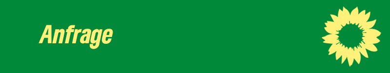 Banner mit Sonnenblume und dem Text "Anfrage"